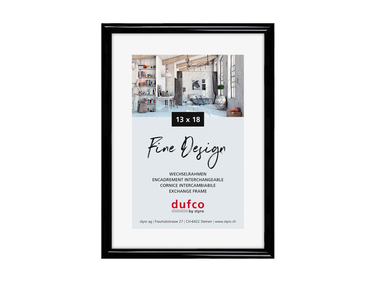 DUFCO Cadre 13x18cm 1400.40049 Fine Design noir (7610259400495)