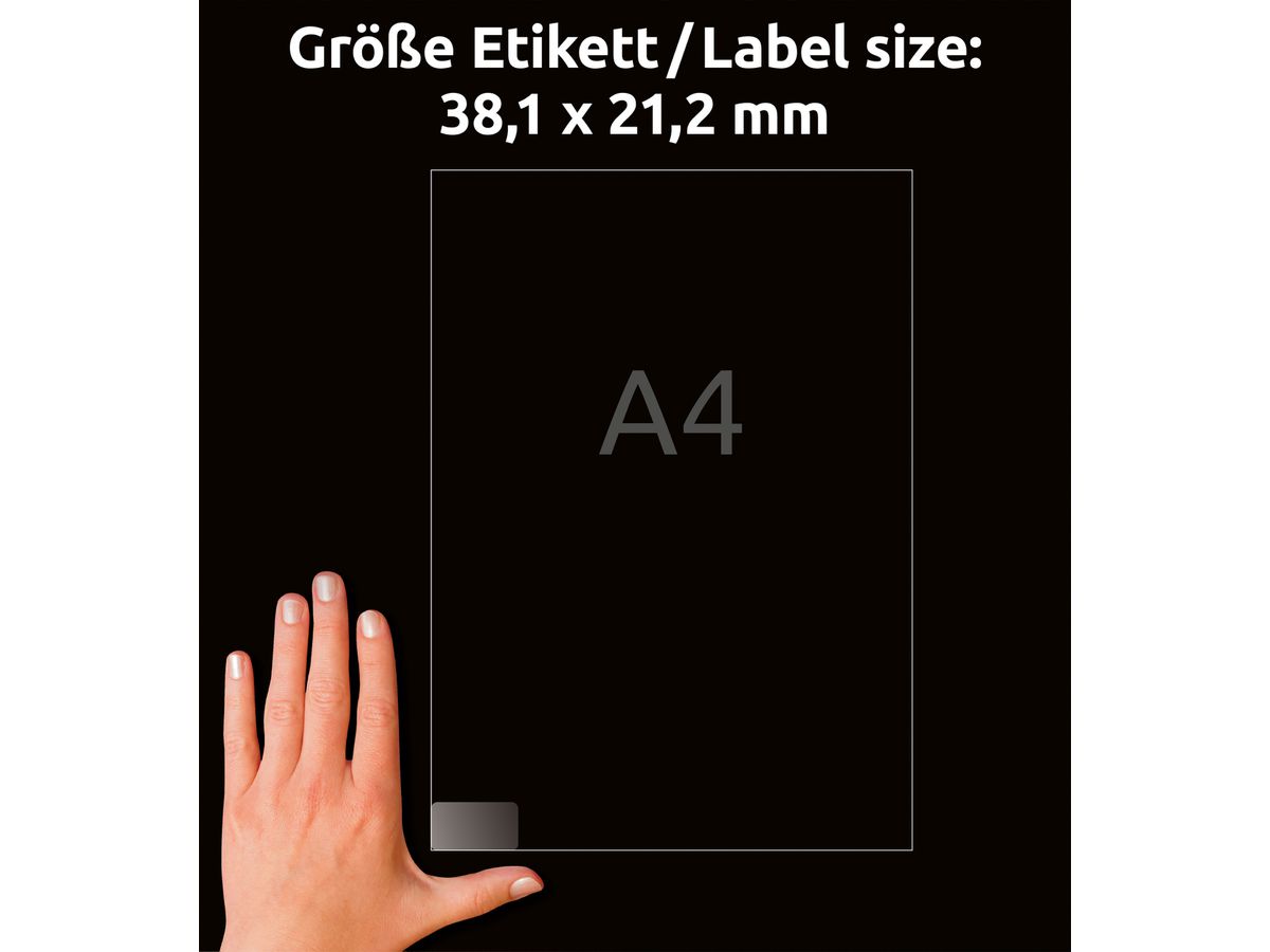 AVERY ZWECKFORM Etiquettes Laser 38x21,2mm L7551-25 transparent 1625 pcs./25 flls. (4004182967454)