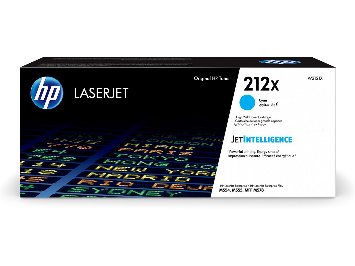HP Cartouche toner 212X cyan W2121X CLJ Ent.M554/M555 10'000 p. (0194441428902)