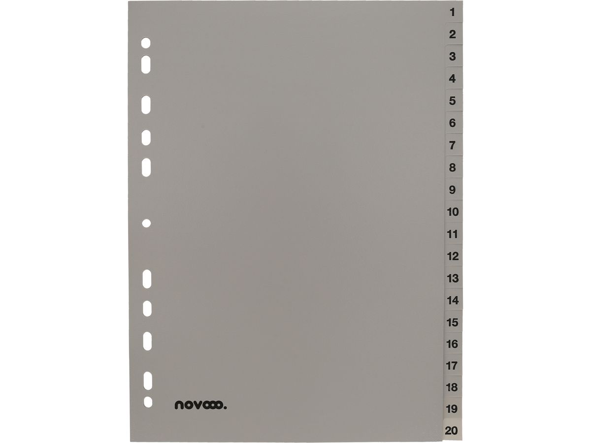NOVOOO Register PP A4 40941 grau 1-20 (9010729031910)