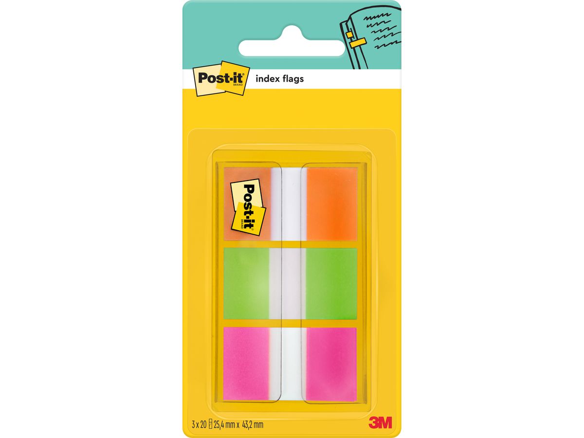 POST-IT Index 7100102571 25.4x43.2mm ass. 3x20 Blatt (5902658093296)