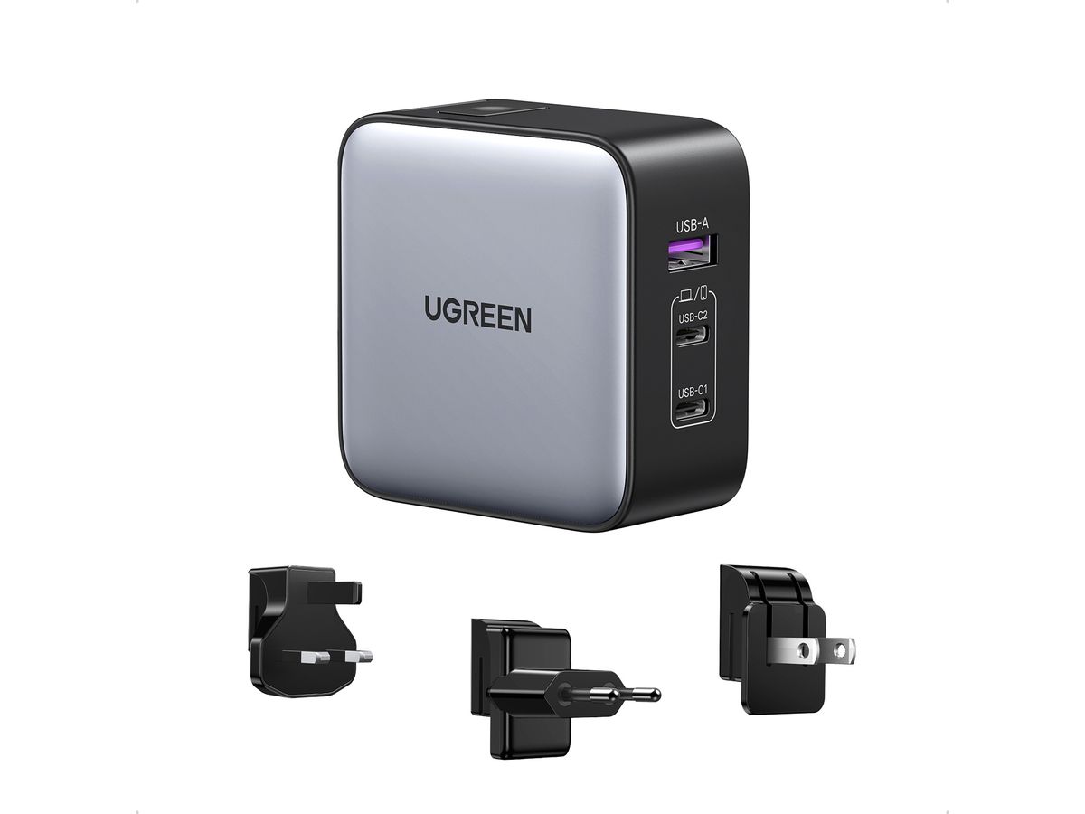 UGREEN Worldwide Travel Fastcharger 90409 65W,USB-A,2x USB-C,GaN Tech (6957303894093)