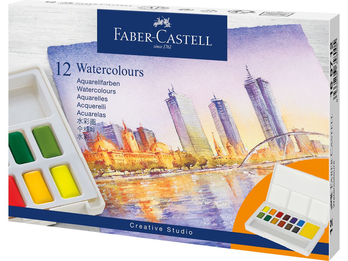 FABER-CASTELL Colori acquarello 169712 caso con 12 pezzi (6933256658005)