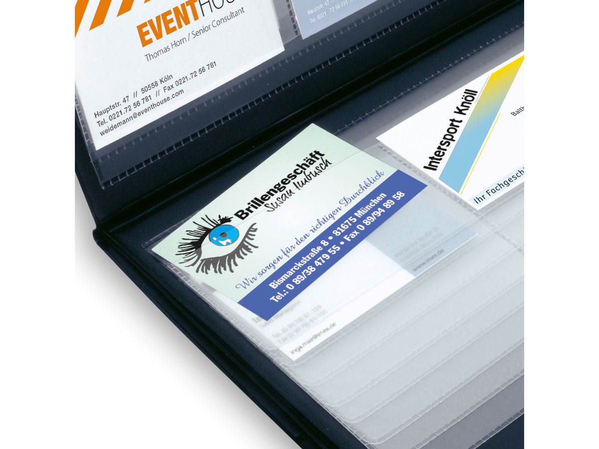 SIGEL Cartella bigli. vis. 300x180mm VZ175 nero per 288 carte (4004360980879)