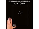 AVERY ZWECKFORM Etiquettes Laser 38x21,2mm L7551-25 transparent 1625 pcs./25 flls. (4004182967454)