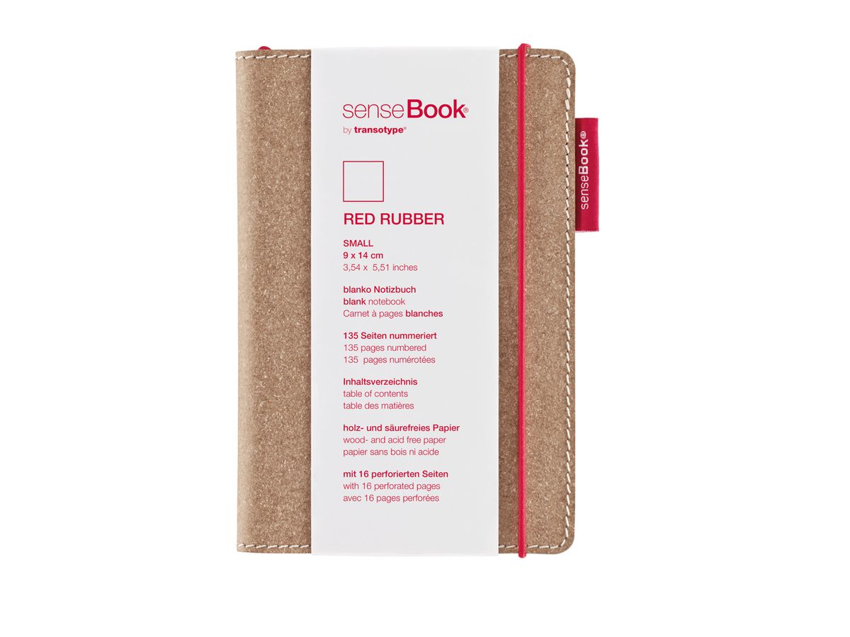 TRANSOTYPE senseBook RED RUBBER A6 75020600 neutro, S, 135 fogli beige (8716329071318)