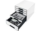 LEITZ Cassetti portadoc. WOW Cube A4 5253-10-01 bianco/nero 5 cassetti (4002432115495)