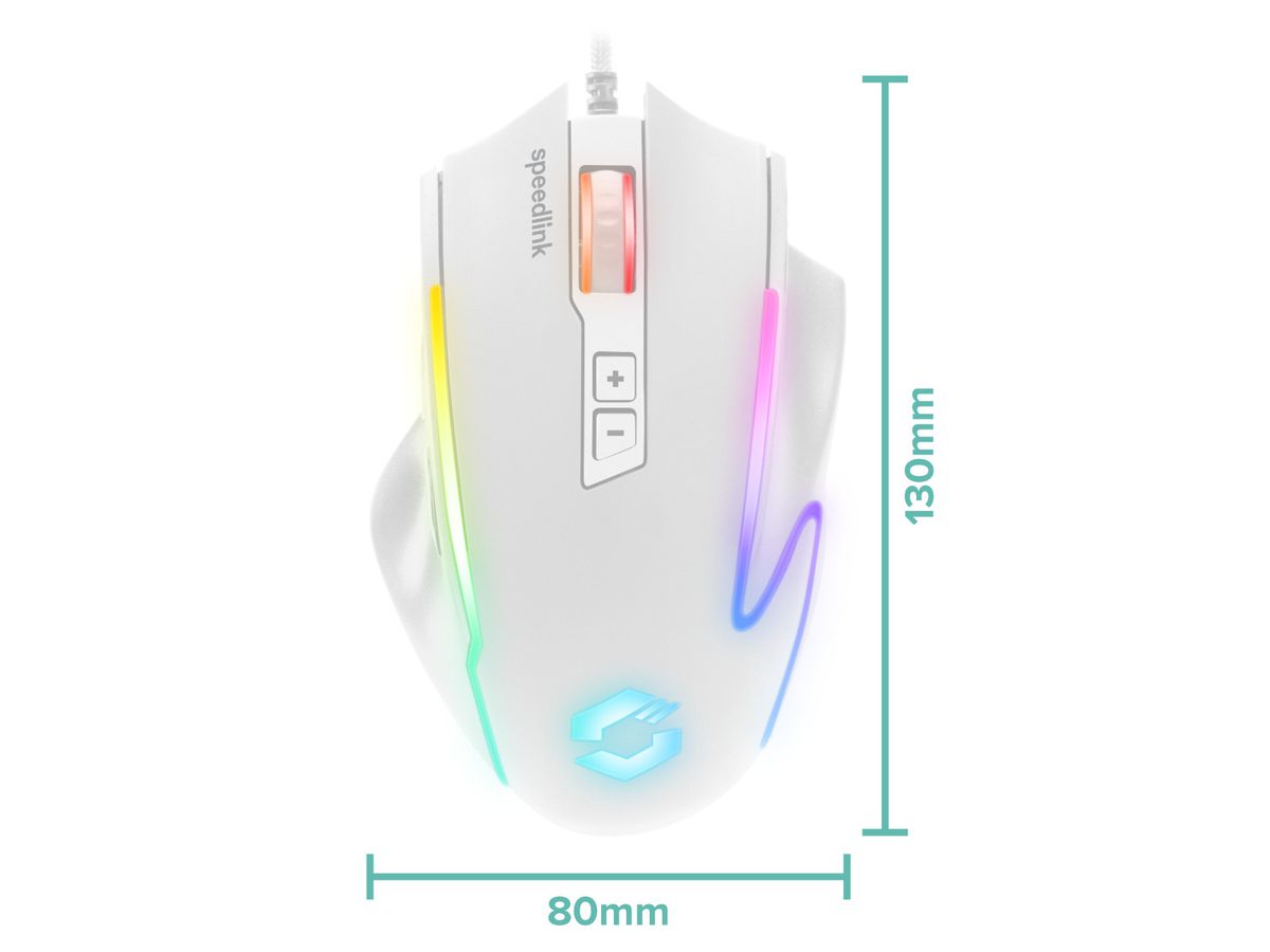 SPEEDLINK DECUS NX RGB Gaming Mouse SL-680024-WT White (4027301152708)