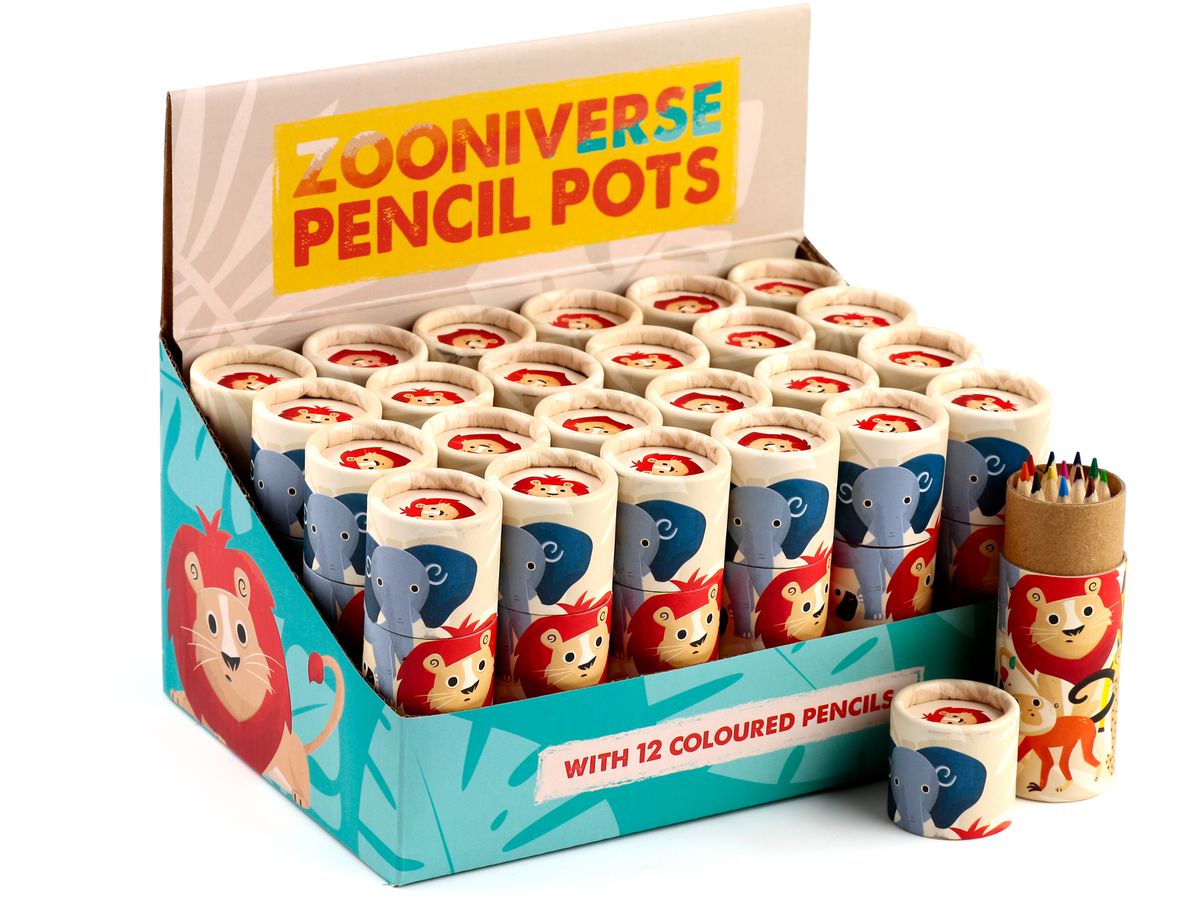 ROOST Crayons animaux du zoo PCASE49 12 couleurs (5055071778261)