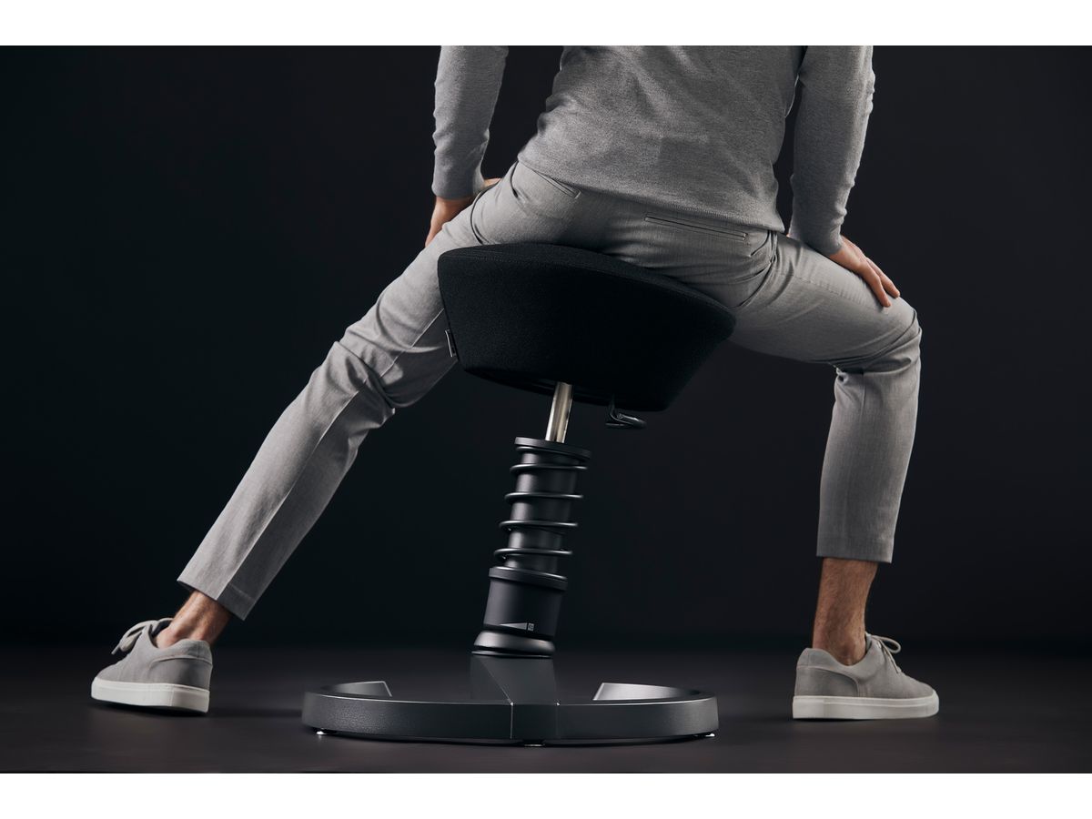 AERIS Tabouret Swopper 101STBKBKCP2 noir/gris, avec pied (4250200417894)