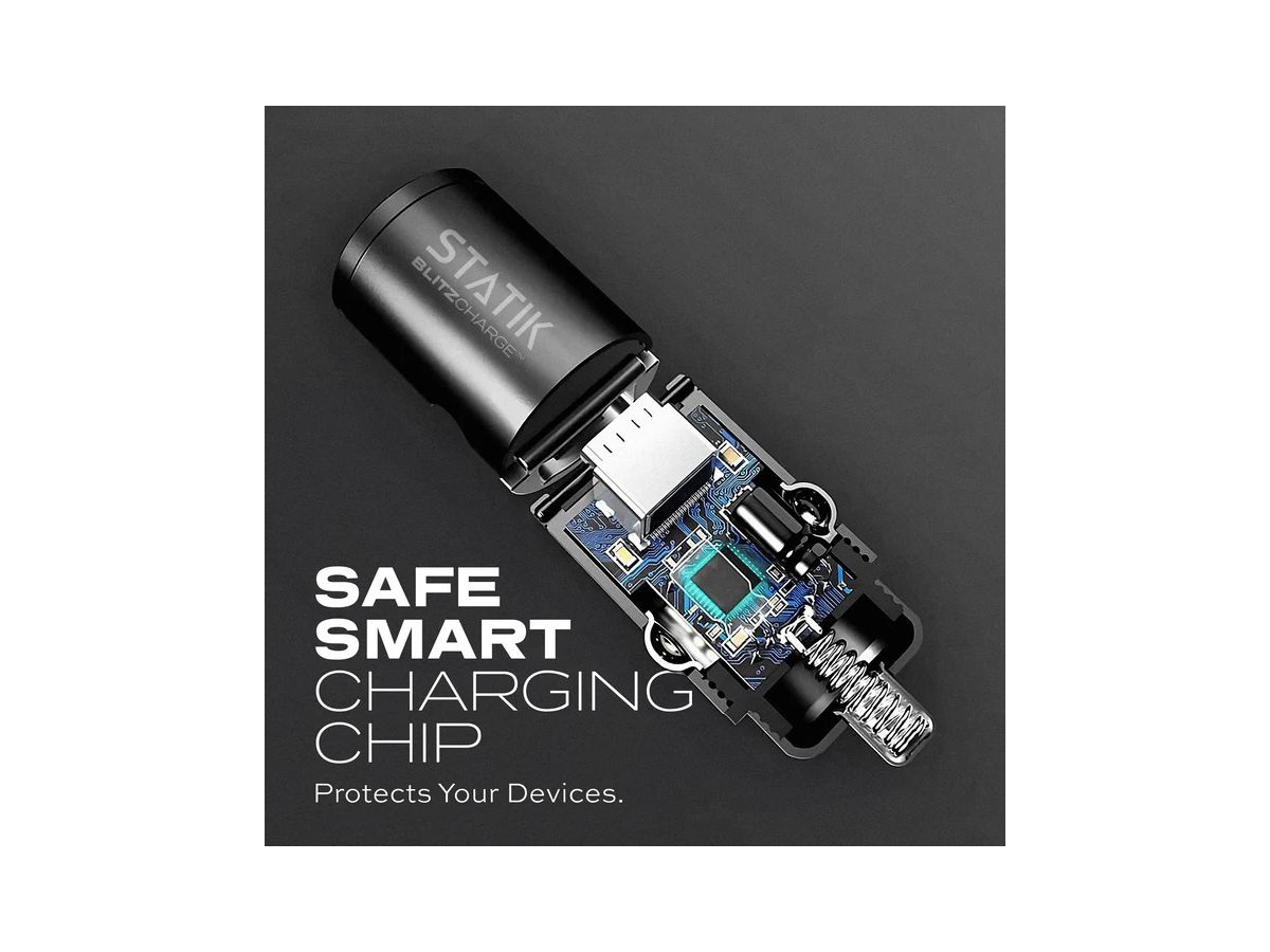 STATIK Dual Car Charger USB-A-C PUP-0250 BlitzCharge 45W (0810024054503)