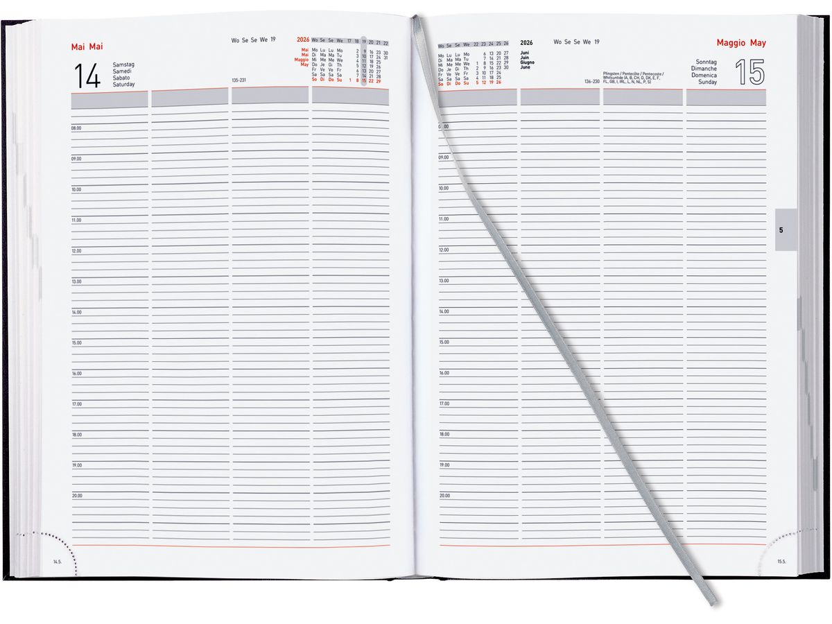 BIELLA Geschäftsagenda Quattro 2026 803410020026U 1T/1S blau ML 21x29.7cm (7611365523726)