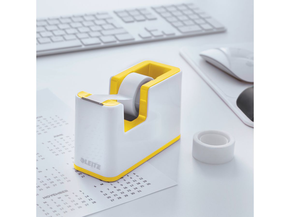 LEITZ Tape Dispenser WOW 19mmx33m 5364-10-16 bianco/giallo (4002432122127)