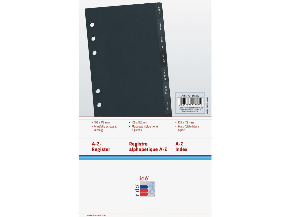 RIDOIDE Timing 2 répert.adresses/tel. 7066812.26 A-Z 8 parties 11.4x17.5cm (4003273717305)