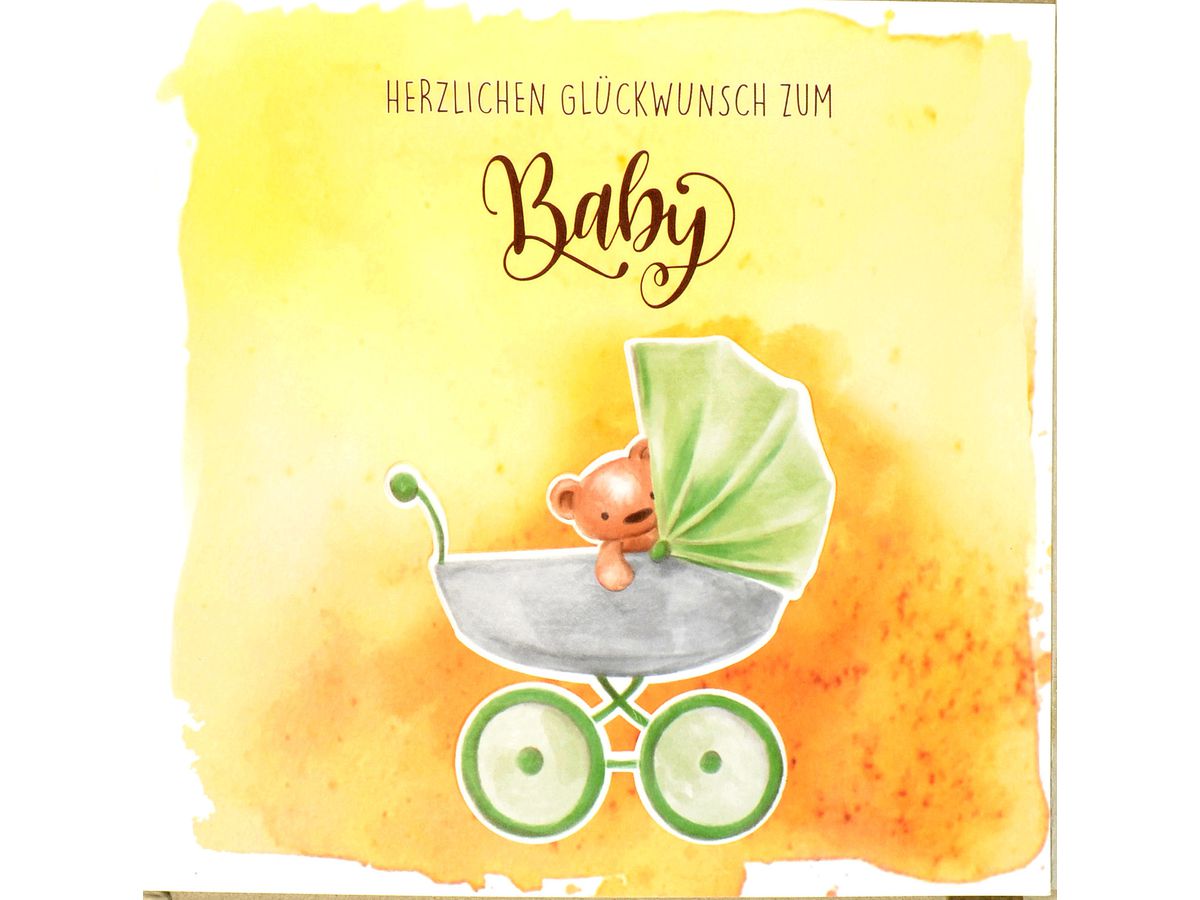 ABC Carte de voeux poussette 1120003800 15x15cm ()