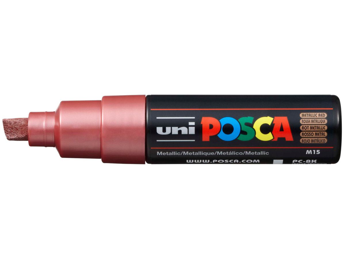 POSCA Marker 8mm PC8K MET. RE MET rot, Keilspitze (4902778113646)