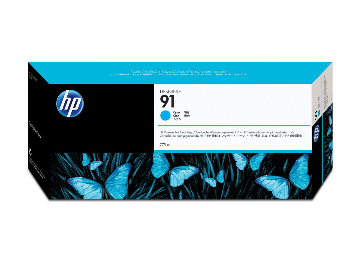 HP Cart. d'inchiostro 91 cyan C9467A DesignJet Z6100 775ml (0882780987210)