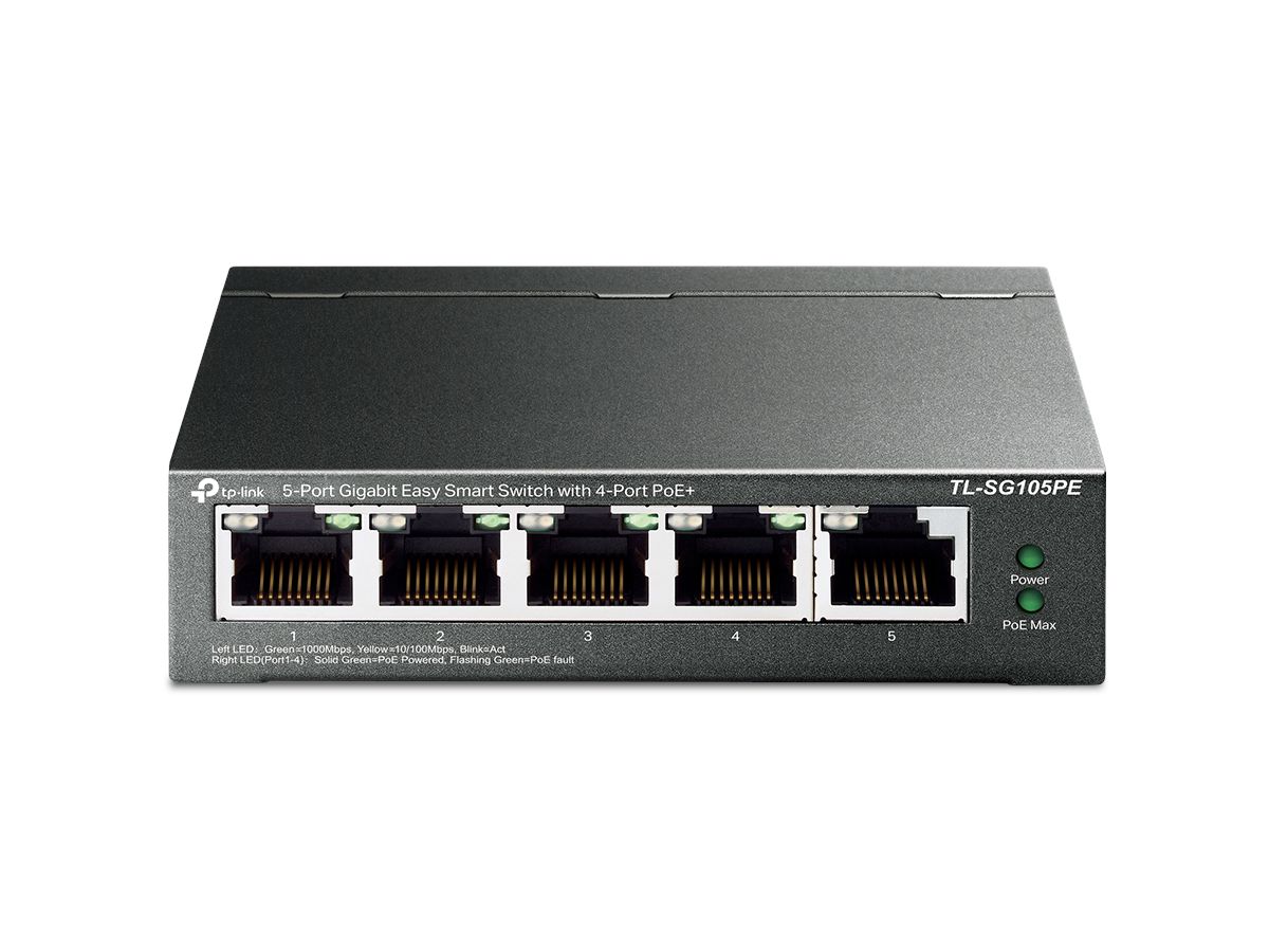 TP-LINK 5-Port Easy Smart Switch TL-SG105PE with 4-Port PoE (6935364052744)