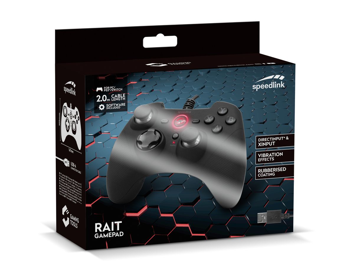 SPEEDLINK RAIT Gamepad wired SL-650010-BK PC/PS3/Switch black (4027301568554)