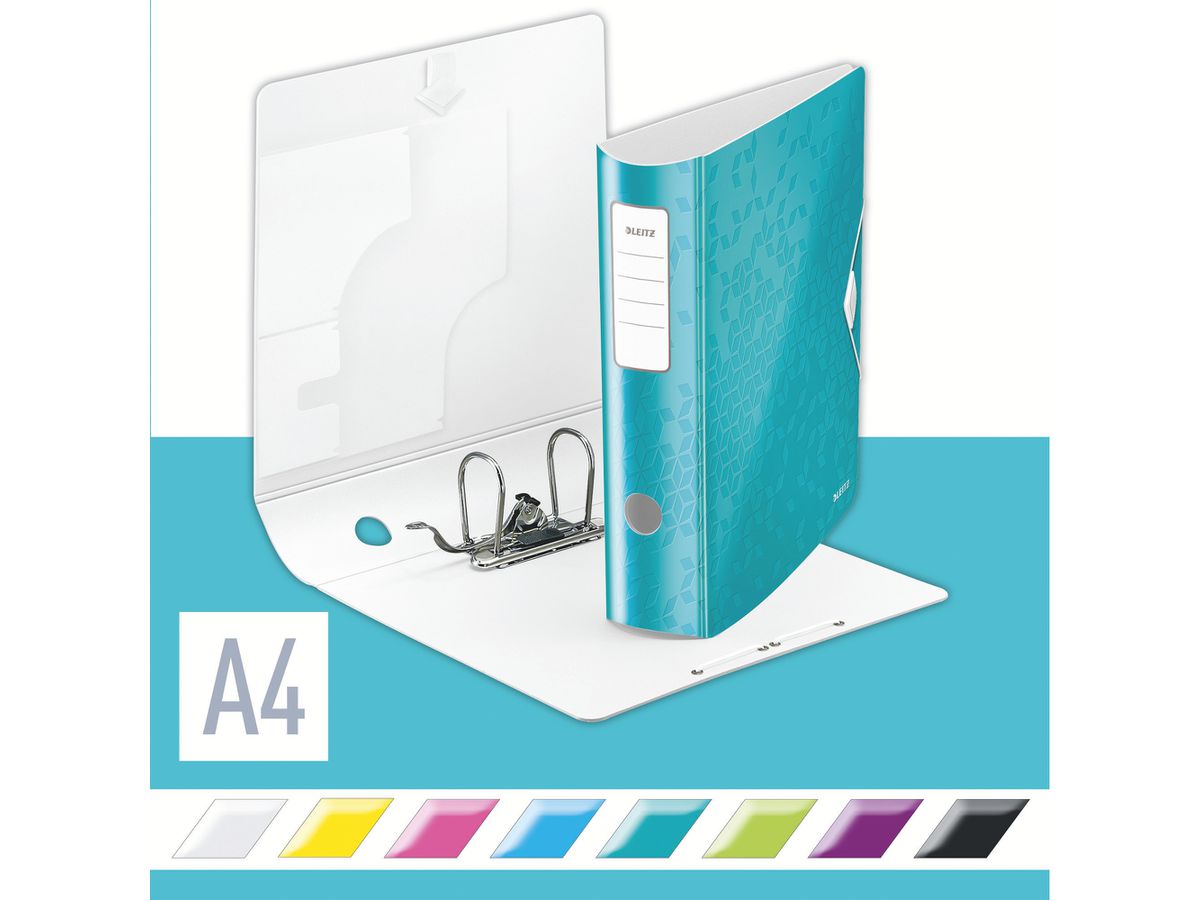 LEITZ Raccoglit. WOW Act. 180° 8.2cm 11060051 ice blue A4 (4002432105281)