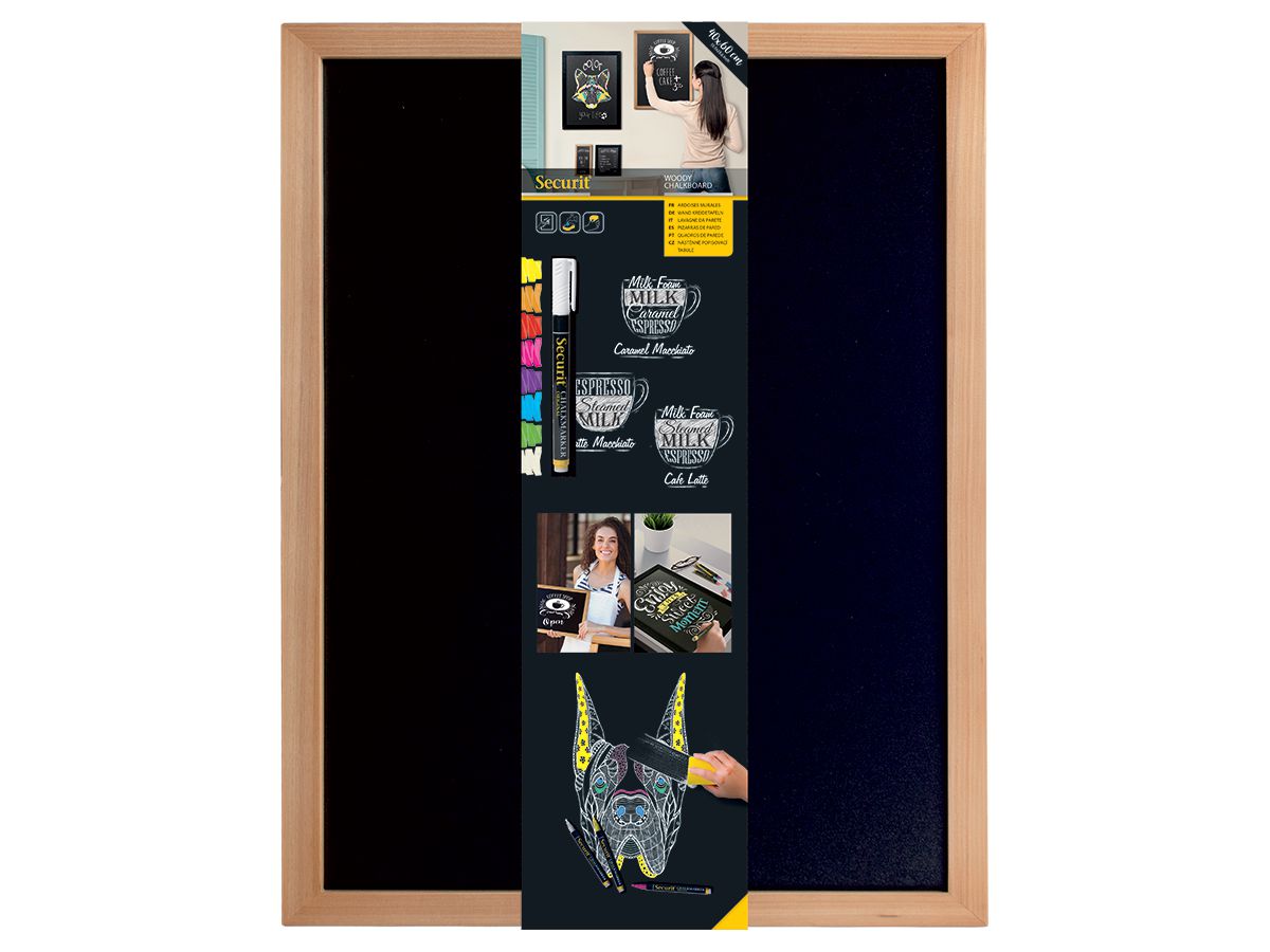 SECURIT Tableau Craie WOODY WBW-TE-40-60 teak 60x40x1cm (8718226494894)