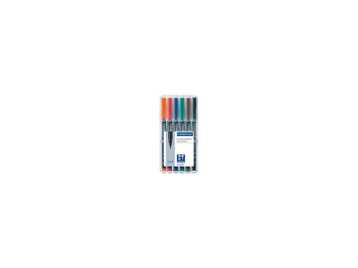 STAEDTLER Lumocolor permanent S 313-WP6 6 colori ass. (4007817308493)