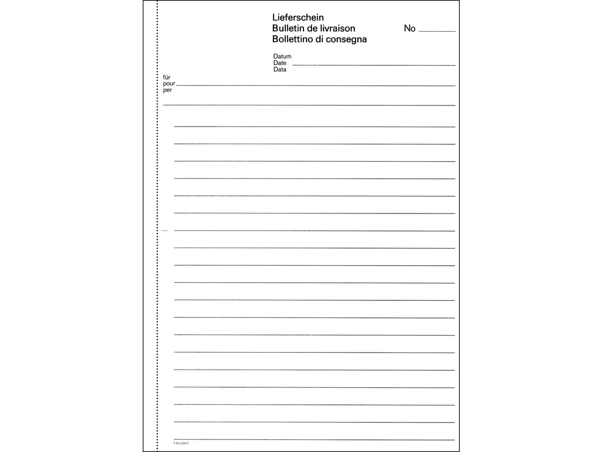 FAVORIT Bolla di consegna D/FI A5 8331OK bianco 84 fogli (7612149053217)