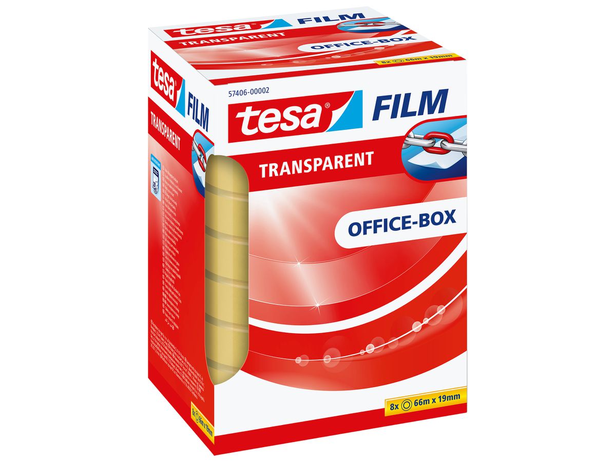 TESA Klebeband transp.Box 66mx19mm 574060000 8 pezzi (4042448036162)