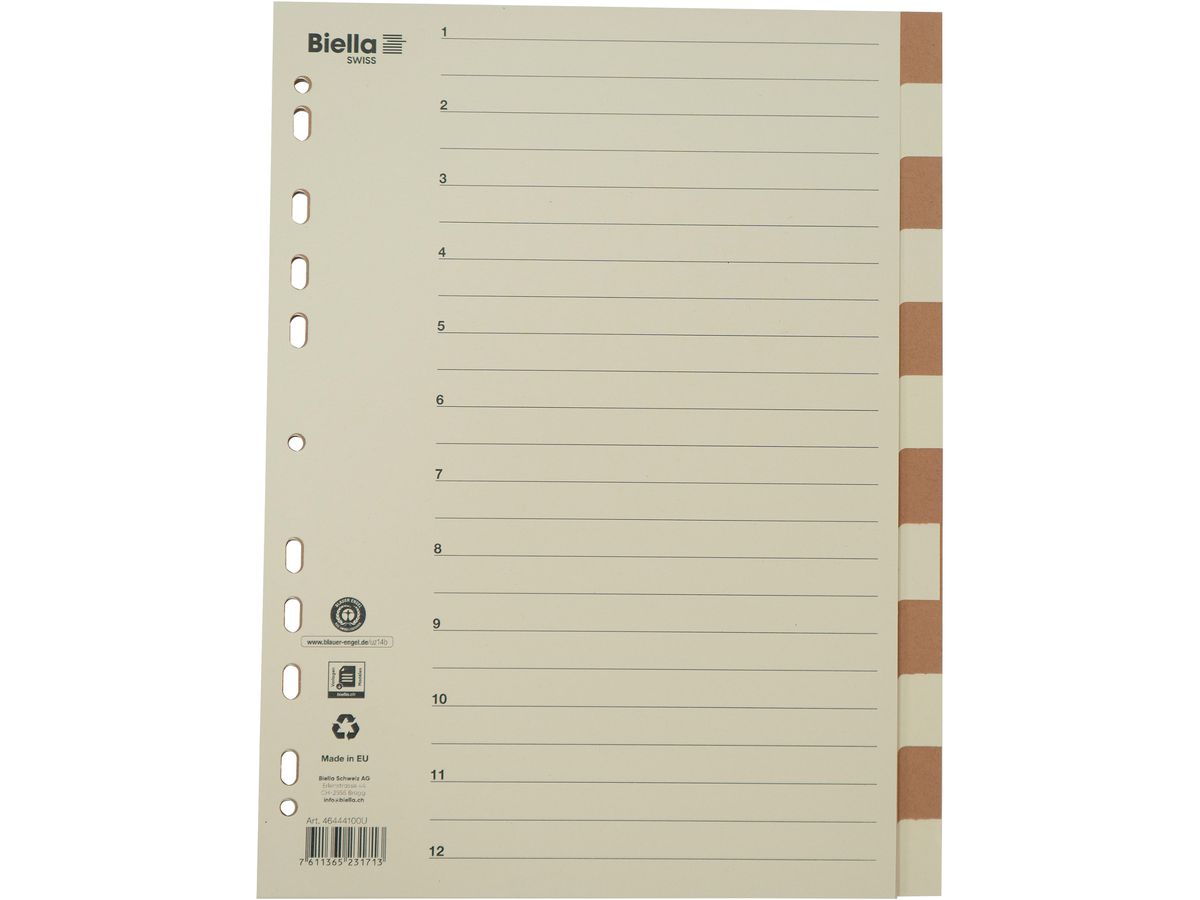 BIELLA Registro cartone A4 46444100U marrone/beige 12 pzi. (7611365231713)