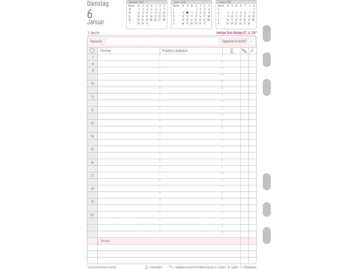 CHRONOPLAN Plan journalier recharge 2026 50226Z.26 1J/1P A5 (4004182088395)