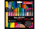 STABILO Fasermaler Pen 68 MAX Arty 768/12-21 ass. 12 Stück (4006381590013)
