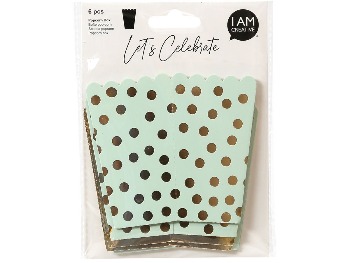 I AM CREATIVE Boîte pop-corn, ment.,or 10cm 6010.929 6 pcs. (7611983208630)
