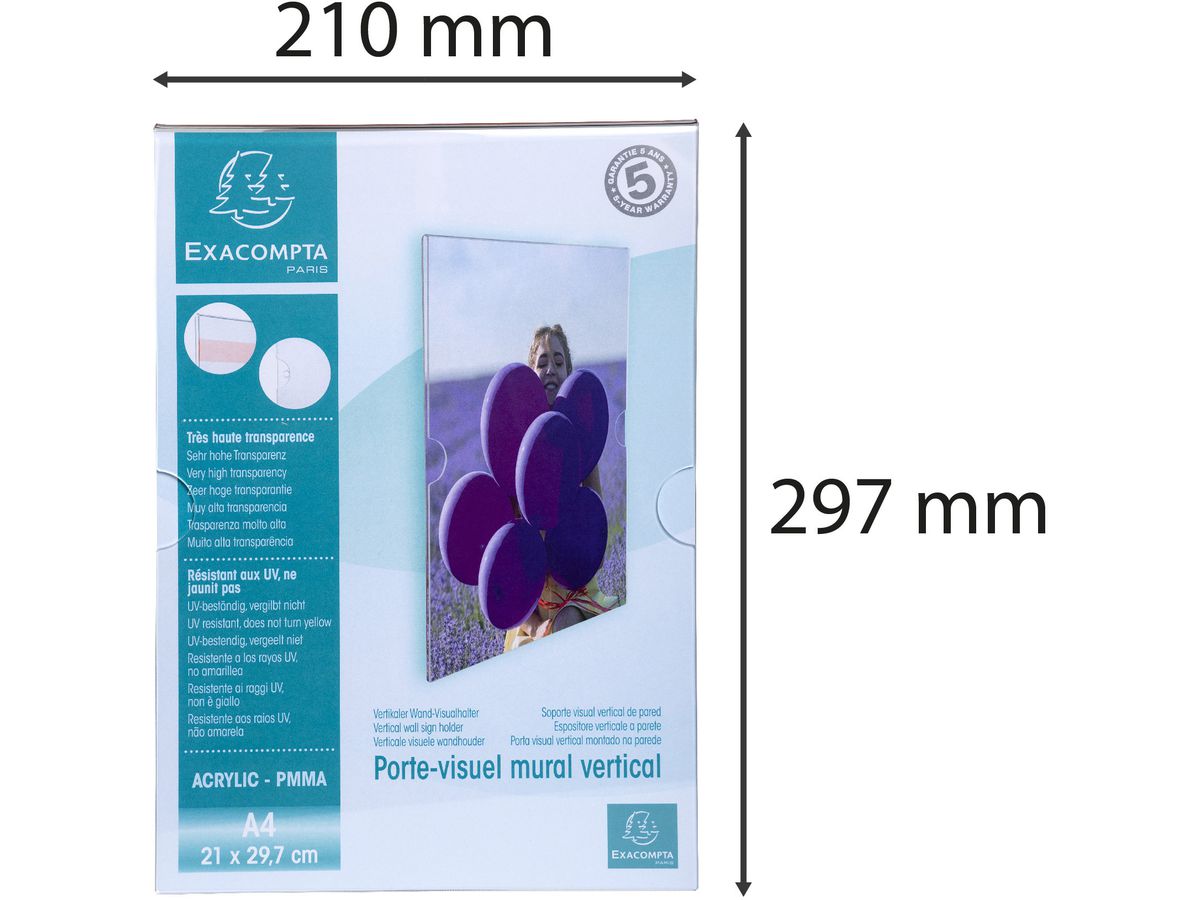 EXACOMPTA Wandsichttasche A4 84858HD transparent vertikal (9002493109728)