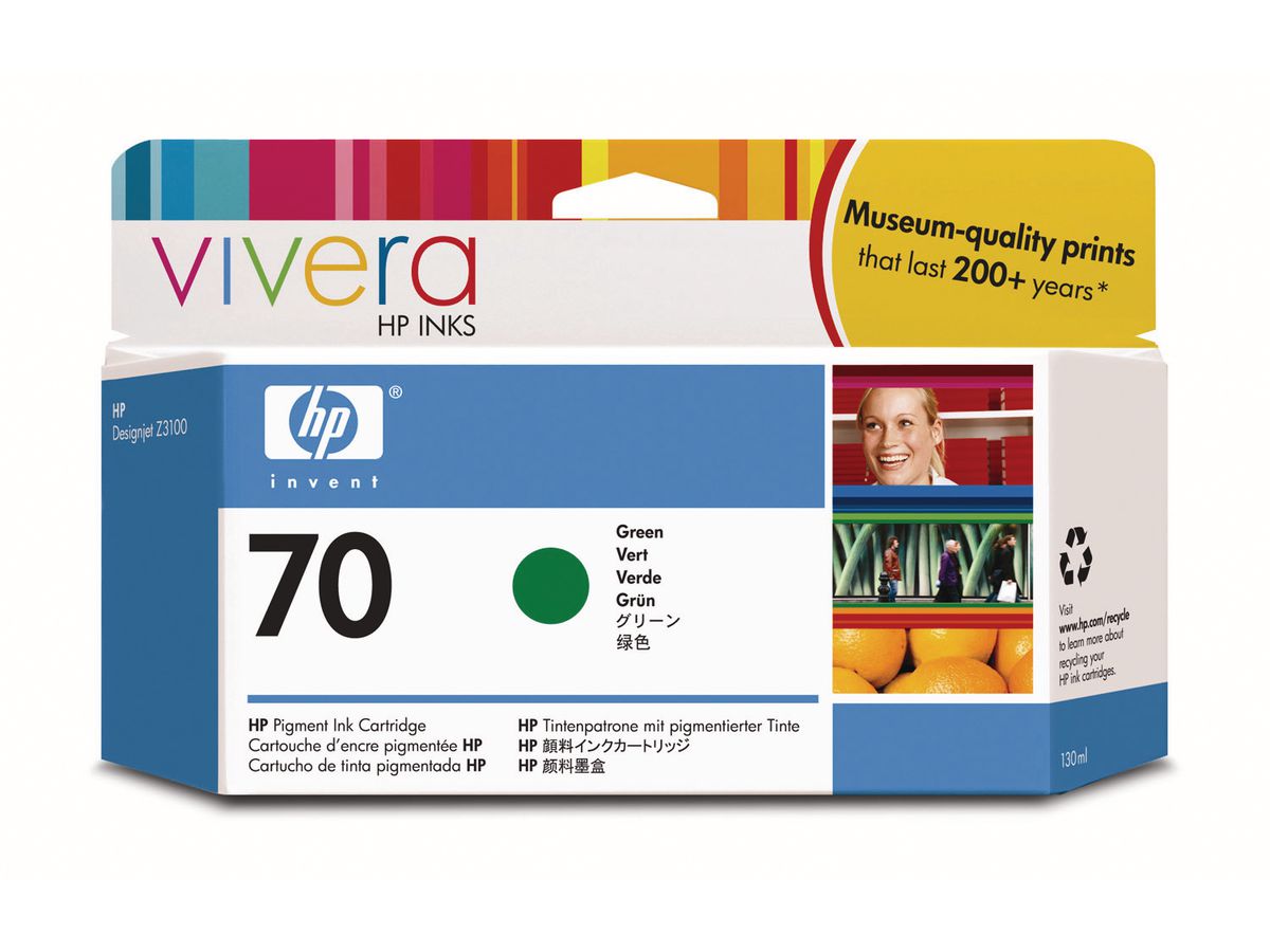 HP Tintenpatrone 70 green C9457A DesignJet Z3100/3200 130ml (0882780528741)