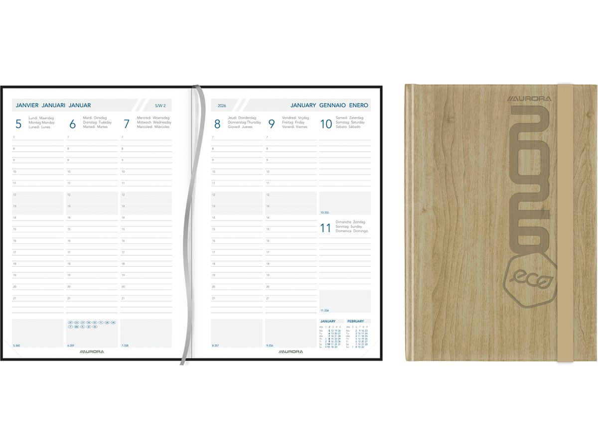 AURORA Agenda Eco Universe 2026 3413 1S/2P ass. ML 14.5x21cm (5411028434237)