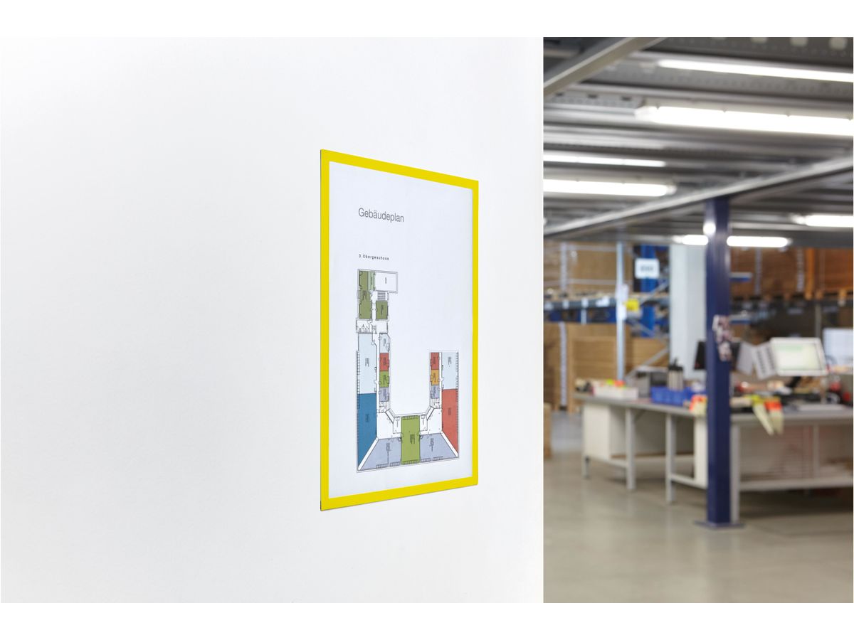 MAGNETOPLAN Cadre aimant magnetofix A4 1130302 jaune 5 pcs. (4013695013633)