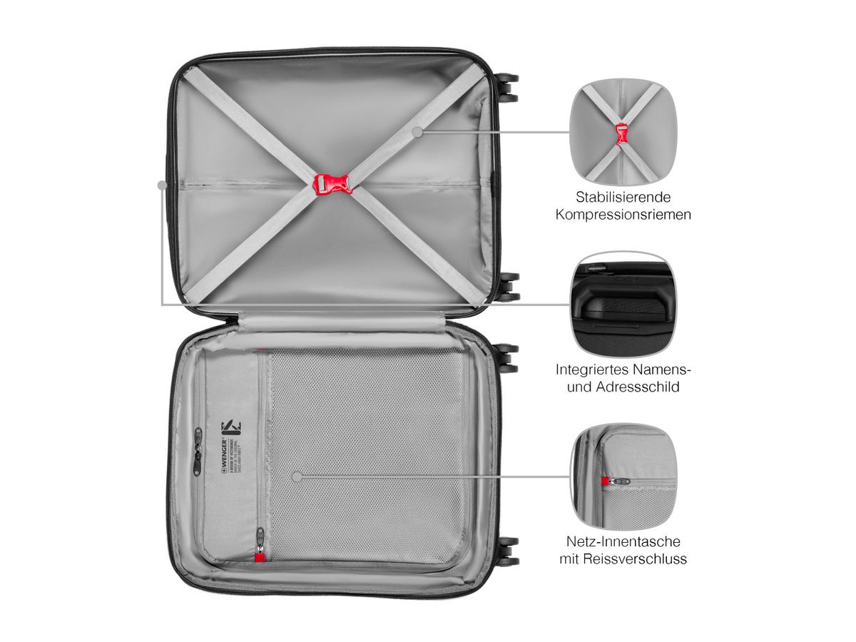 WENGER Prymo Carry-on 36l 612536 Hardside Case Black (7611160242471)