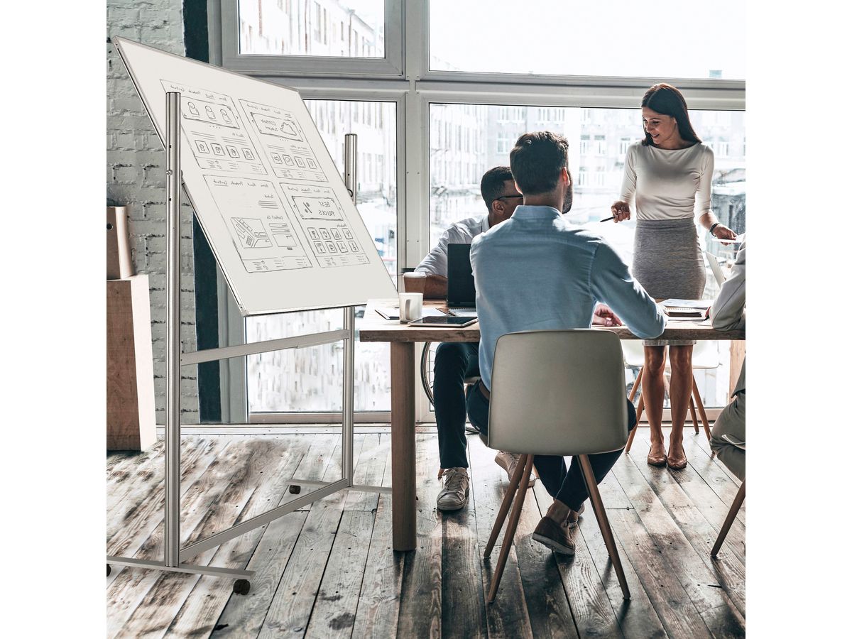 MAGNETOPLAN Ferroscript-Whiteboard 1242315 drehbar, mobil 1500x1000mm (4013695003566)