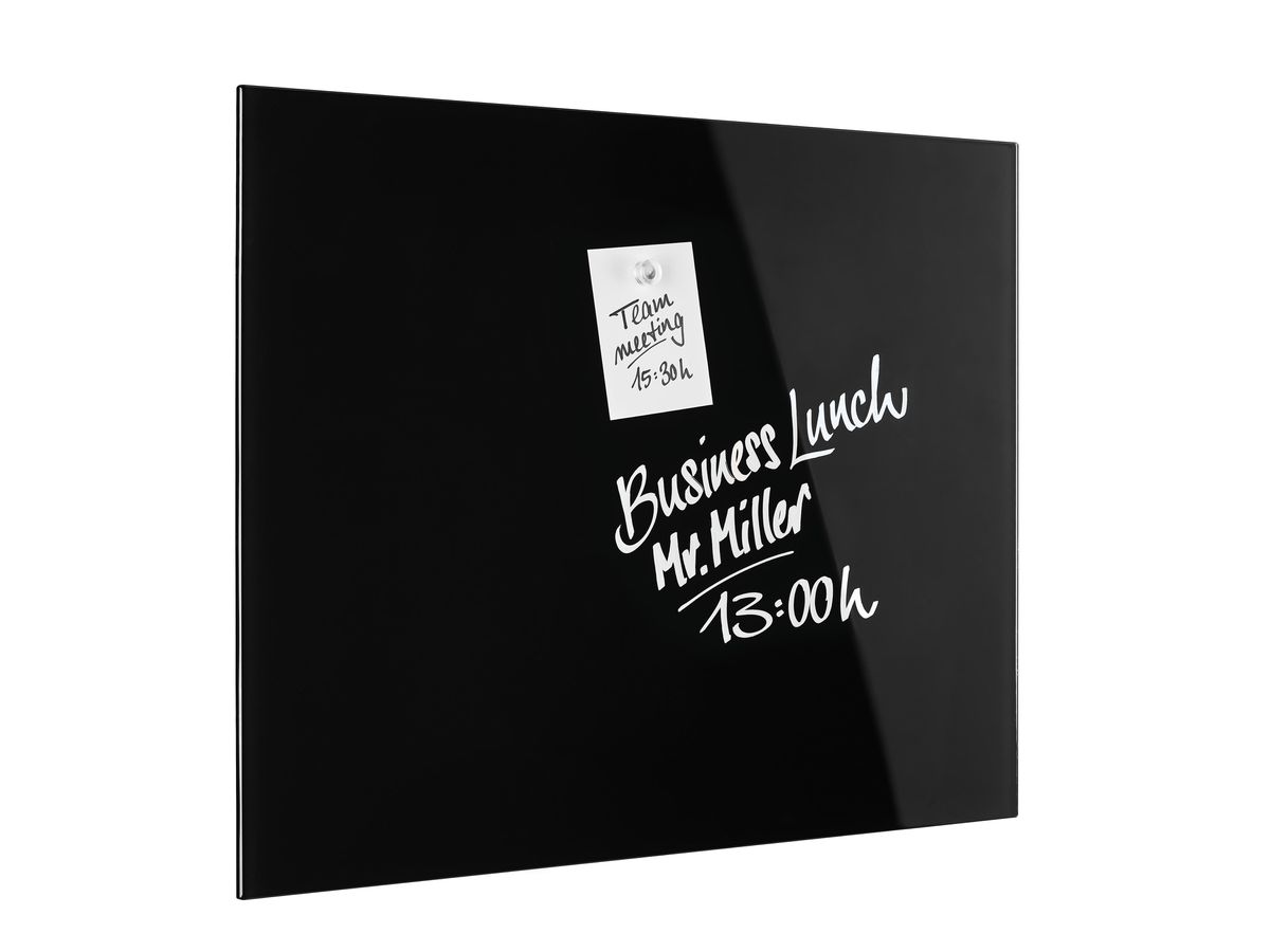 MAGNETOPLAN Design-Glasboard 800x600mm 13403012 nero, magnetico (4013695057125)