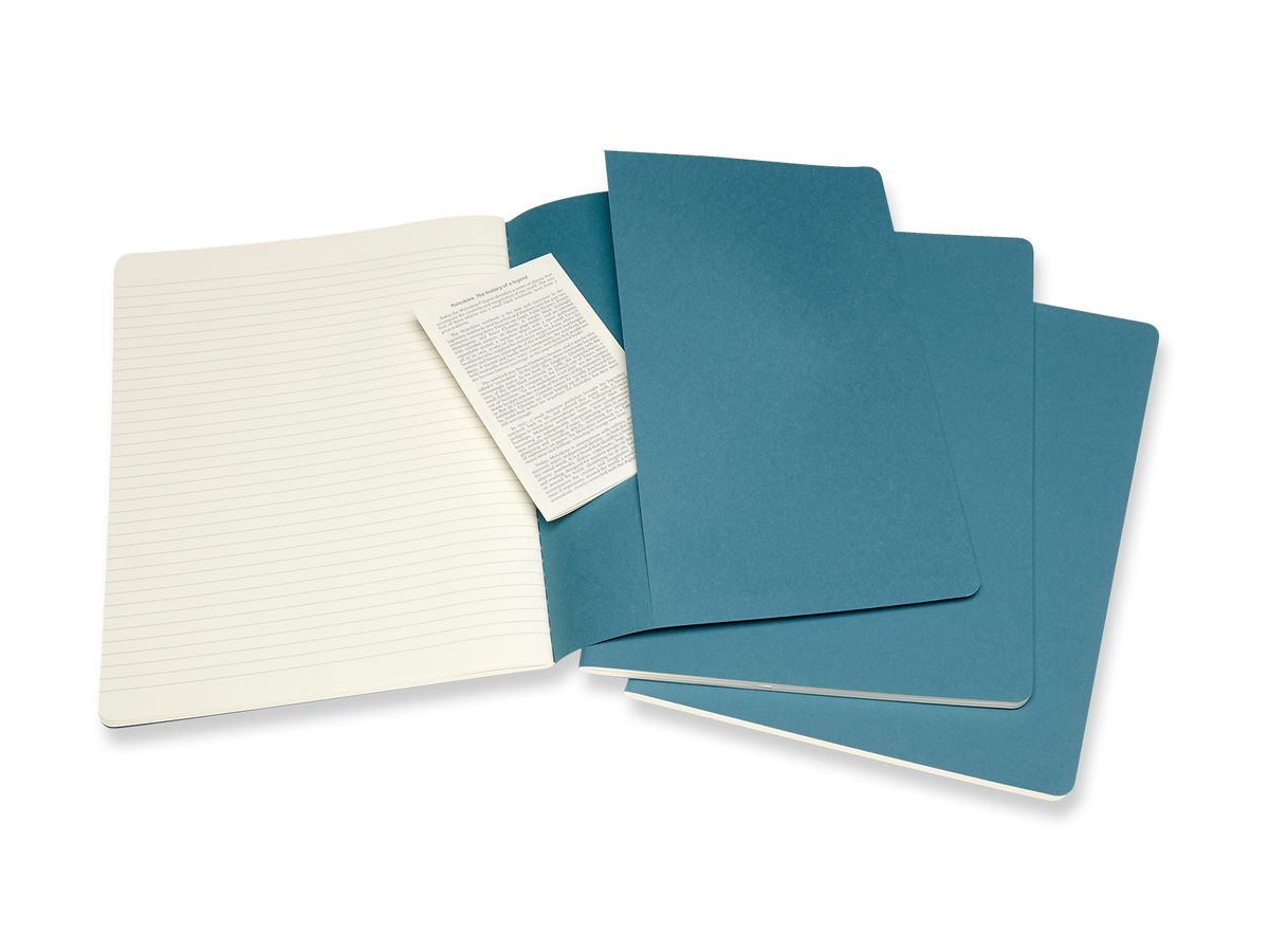 MOLESKINE Notizheft XL 3x 25x19cm 629605 liniert,lebhaftes blau,120 S. (8058647629605)