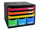 EXACOMPTA Cassettiera Store-Box Maxi 306798D nero/arcobaleno, 6 cassetti (9002493423909)