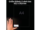 AVERY ZWECKFORM Typenschild-Labels 63,5x29,6mm L6011-8 silber 216 Stück/8 Blatt (4004182076125)