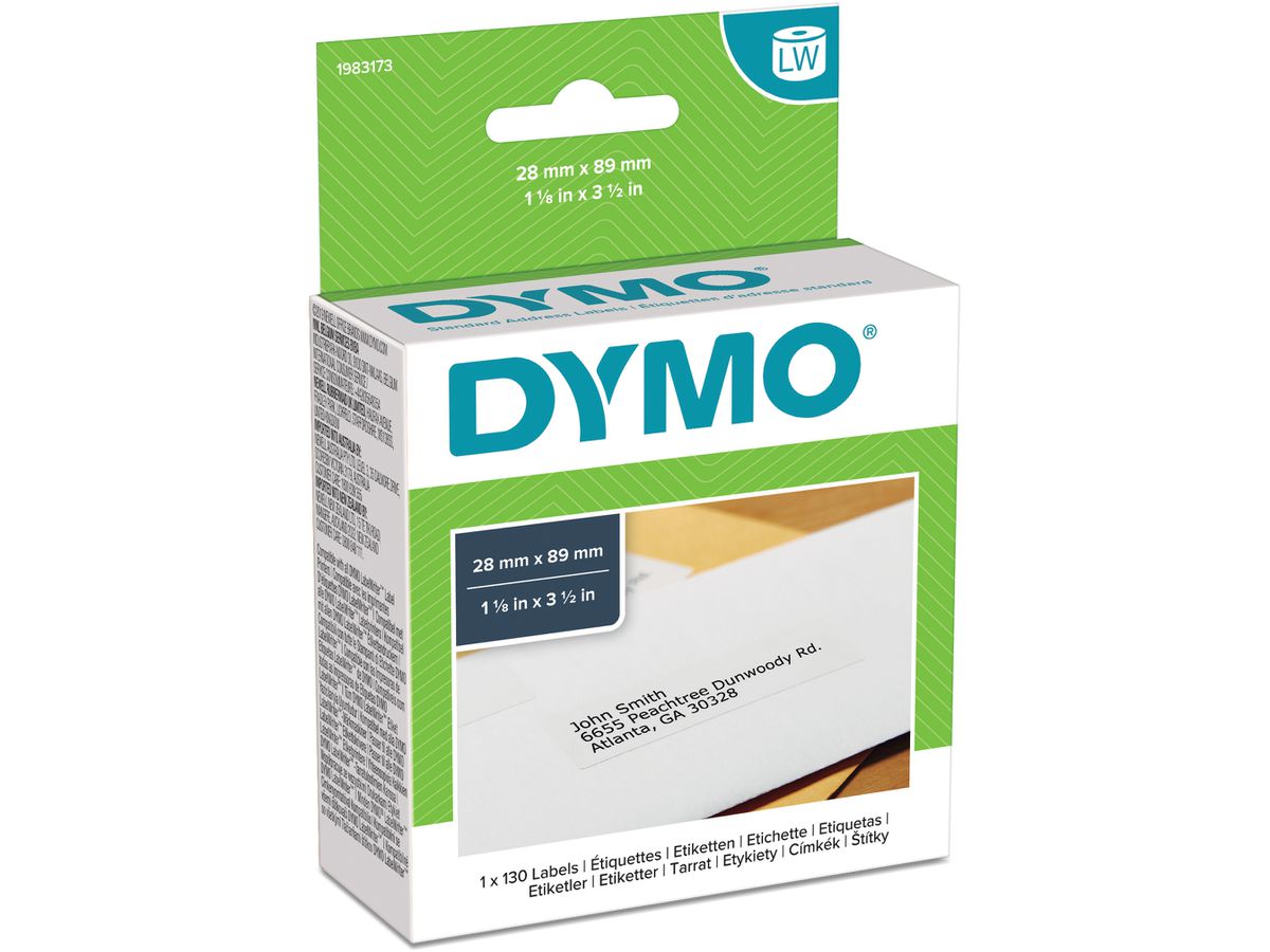 DYMO Etiquettes d'adr. 28x89mm 1983173 blanc, papier 1 rl./130 pcs. (3501179831732)