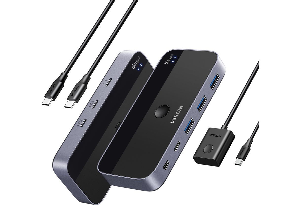 UGREEN Sharing Switch Box 25098 BB 2 In 4 Out, USB C, BB (6941876220984)