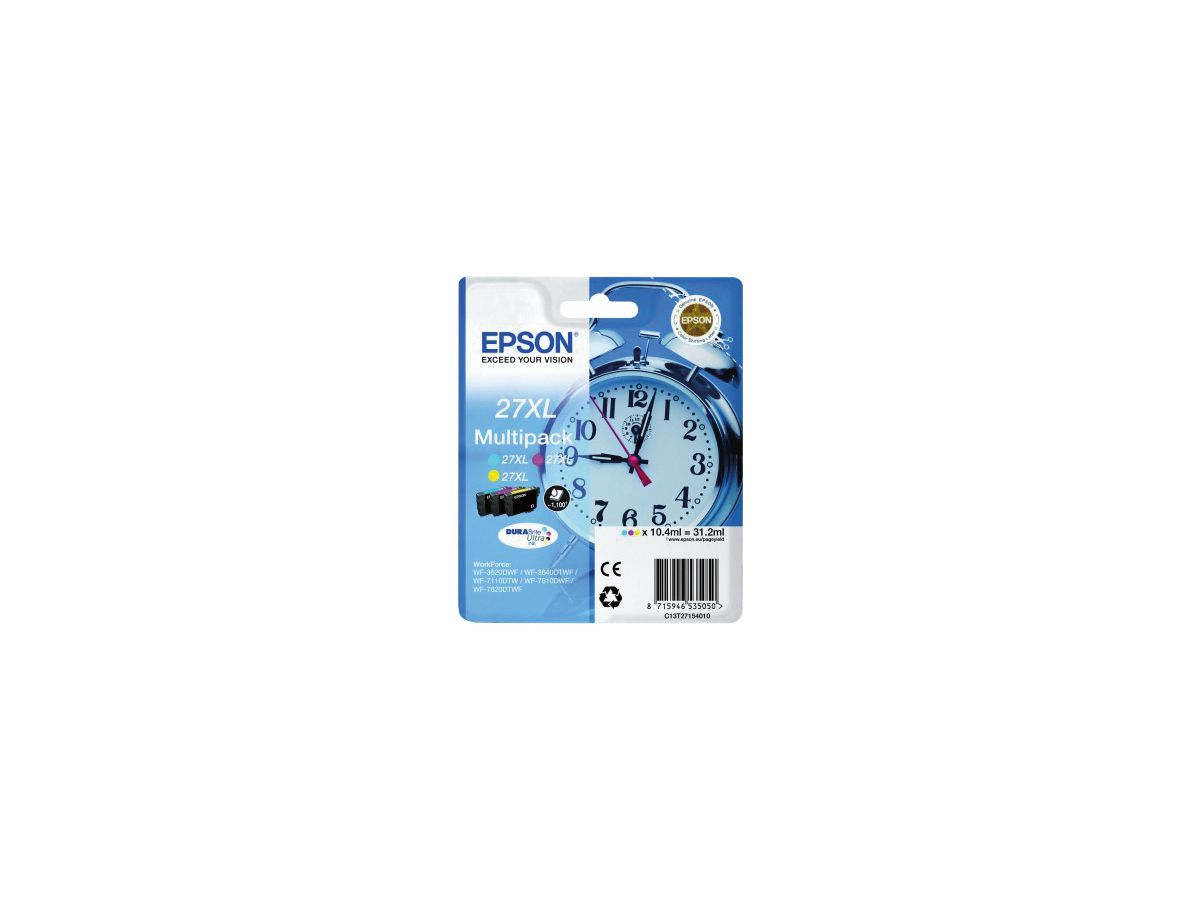 EPSON Multipack XL CMY T271540 WF 3620/7620 1100 pagine (8715946625928)