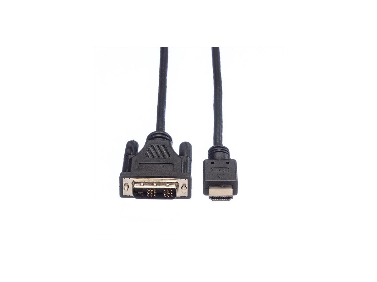 ROLINE DVI-HDMI Kabel (18+1) 11.04.5522 Black, ST/ST, 2m (7611990158287)