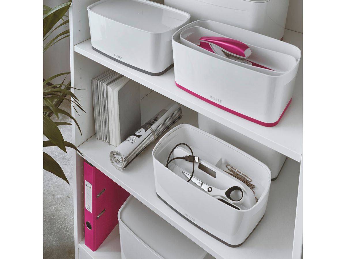 LEITZ MyBox Aufbewahrungsschale 52581023 länglich weiss/pink (4002432116591)