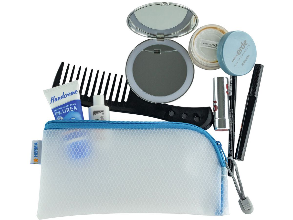 HERMA Tasca documenti con zip A6 20003 blu, 23x11cm (4008705200035)