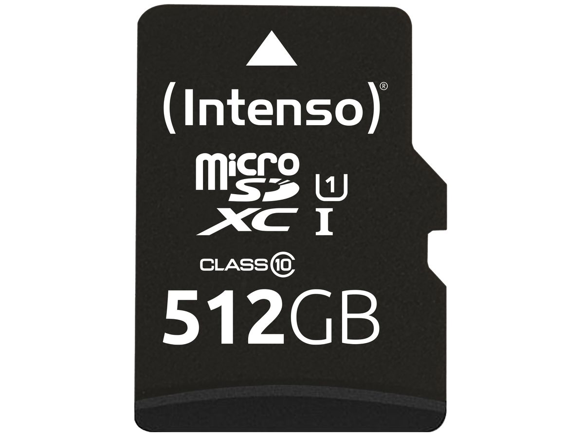 INTENSO Micro SD Secure Digital Cards 3423493 SD Adapter 512GB (4034303028832)