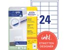 AVERY ZWECKFORM Etichette univers. 64,6x33,8mm 6172 bianco 720 pz./25 + 5 fogli (4004182433348)